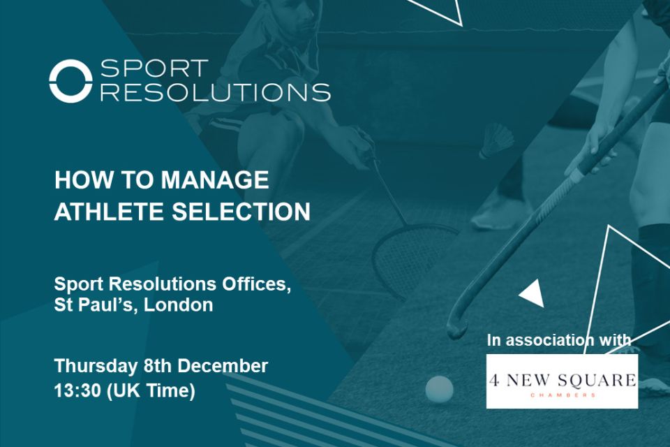 Seminar | How to Manage Athlete Selection