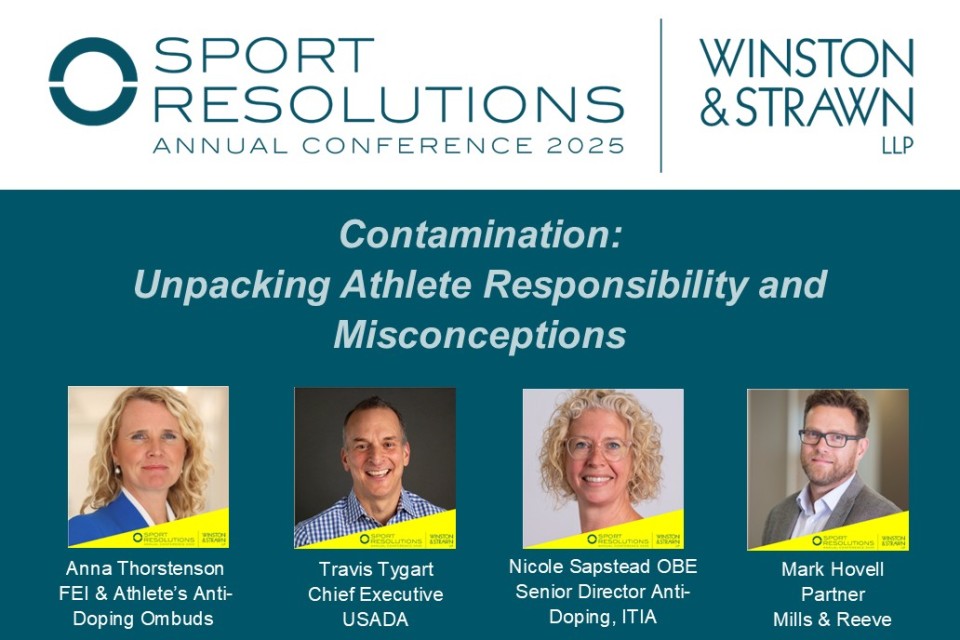 Speaker Announcement | Sport Resolutions Annual Conference in Association with Winston & Strawn LLP