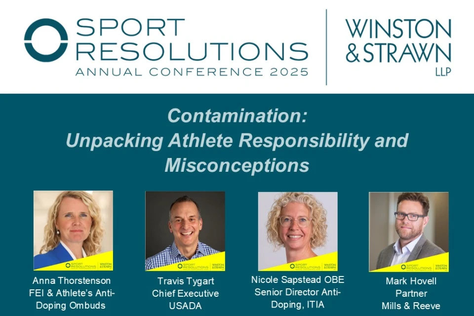 Speaker Announcement | Sport Resolutions Annual Conference in Association with Winston & Strawn LLP