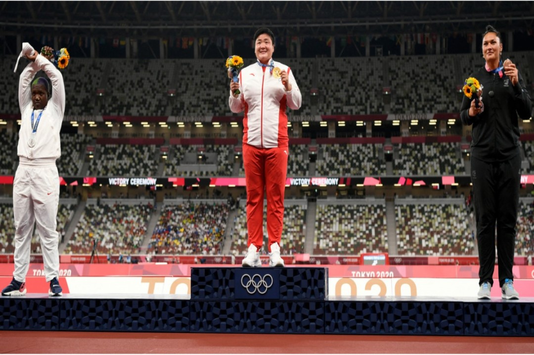 Shot putter Saunders could face IOC action after Tokyo Olympics podium demonstration