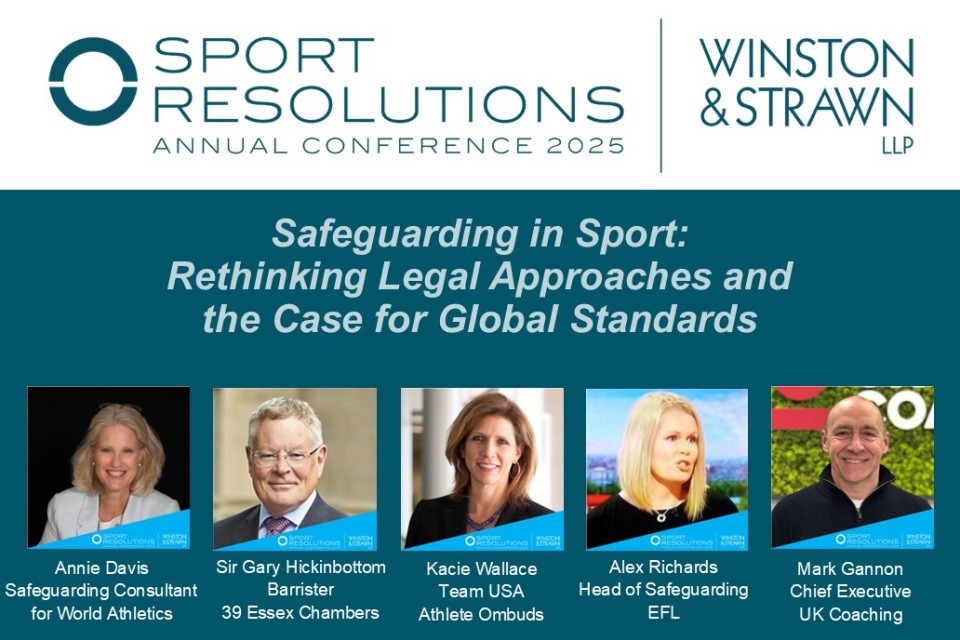 Speaker Announcement | Sport Resolutions Annual Conference in Association with Winston & Strawn LLP