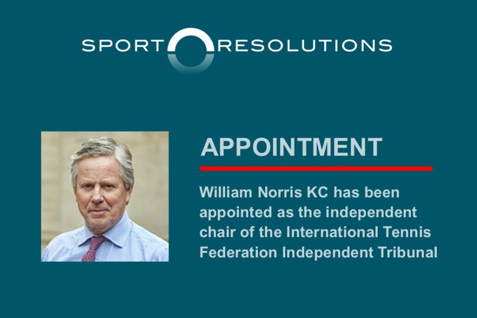 An independent chair appointed to lead the International Tennis Federation Independent Tribunal