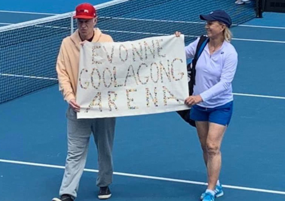 McEnroe and Navratilova protest for the renaming of Margaret Court Arena
