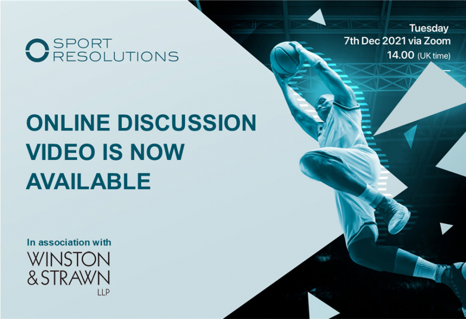 Sport Resolutions Online Discussion video is now available 