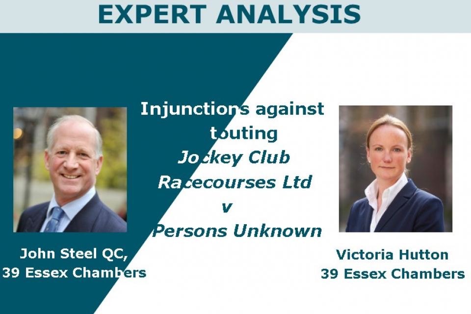 Injunctions against touting – Jockey Club Racecourses Ltd v Persons Unknown