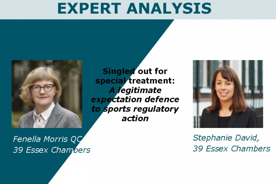 A legitimate expectation defence to sports regulatory action